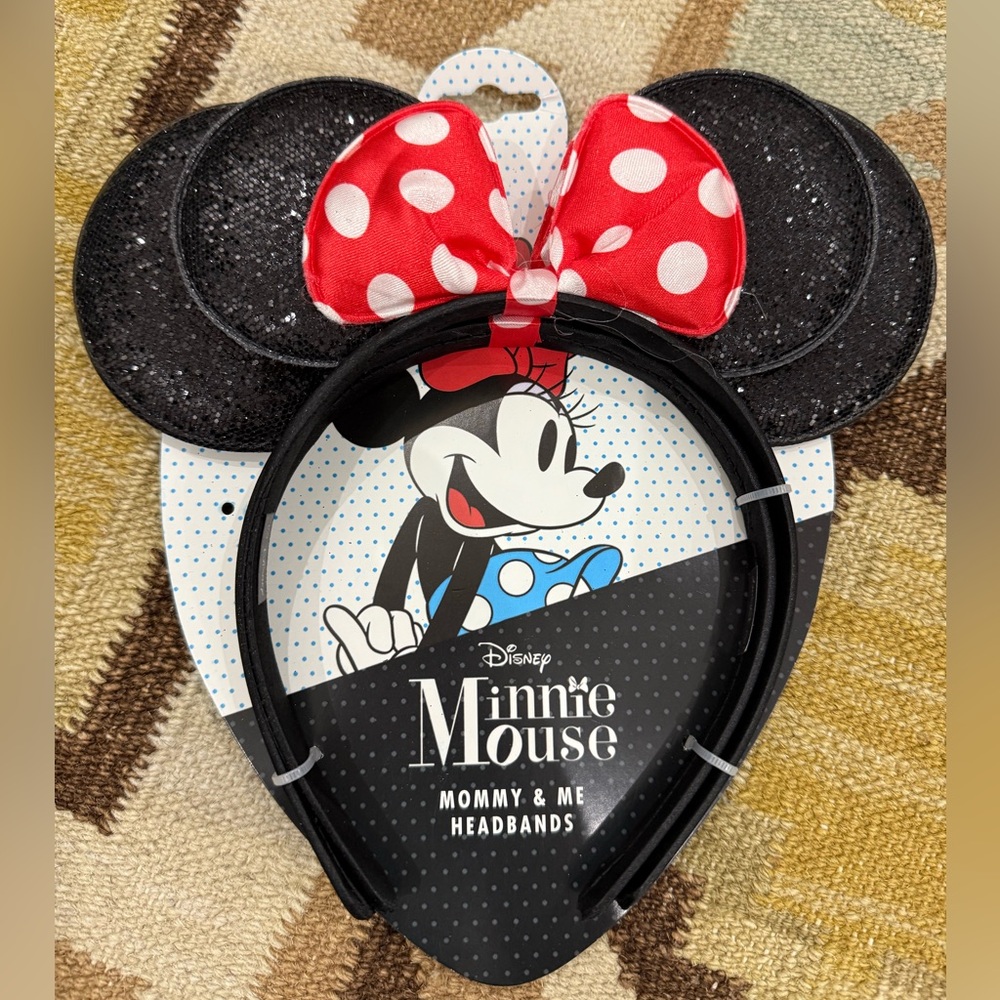 New Set of mommy and me Disney Minnie Mouse Red Polka-dot Bow Ears Headband - Picture 2 of 3